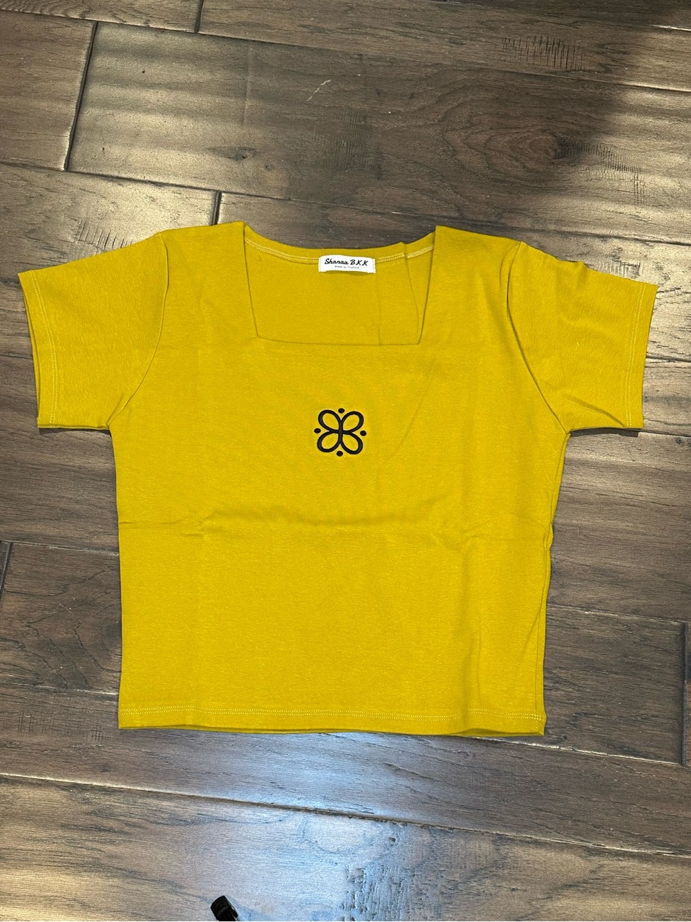 Women's Avocado Color Square Neck Top from Shanaa Bangkok (can fit up to L)